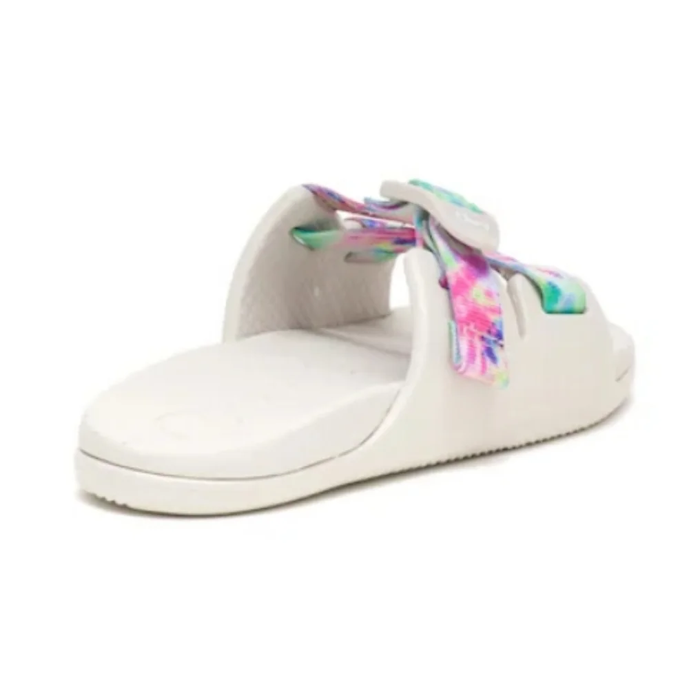 NIB Chaco Chillos Slide Sandal In White Multicolor Tie Dye Kids Size 2